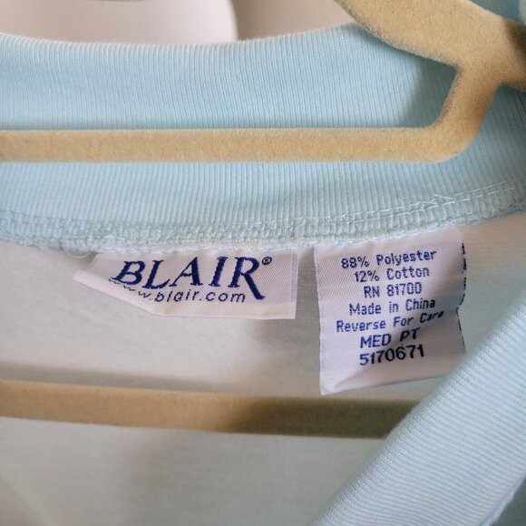 VINTAGE Blair Women’s Long Blue Light Houses Cardigan Sweater (Size: Medium) - Picture 2 of 16